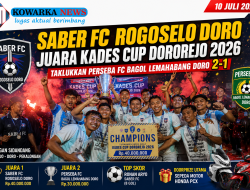 SABER FC Rogoselo Doro Juara Kades Cup Dororejo 2026, Taklukkan PERSEBA FC Bagol Lemahabang Doro 2-1