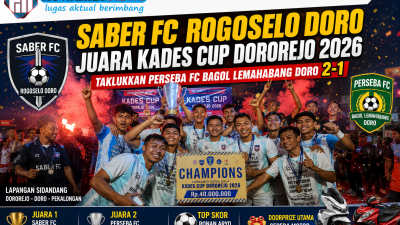 SABER FC Rogoselo Doro Juara Kades Cup Dororejo 2026, Taklukkan PERSEBA FC Bagol Lemahabang Doro 2-1